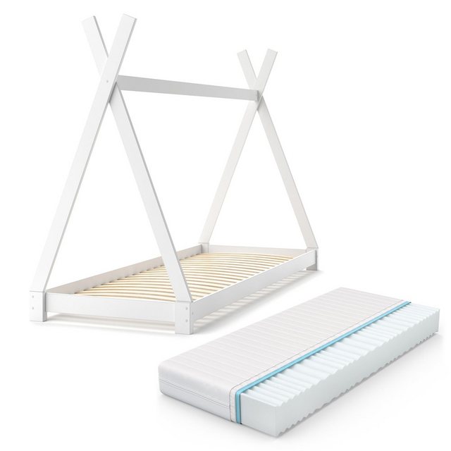 VitaliSpa Kinderbett TIPI 90 x 200 cm Weiß mit Matratze weiß günstig online kaufen