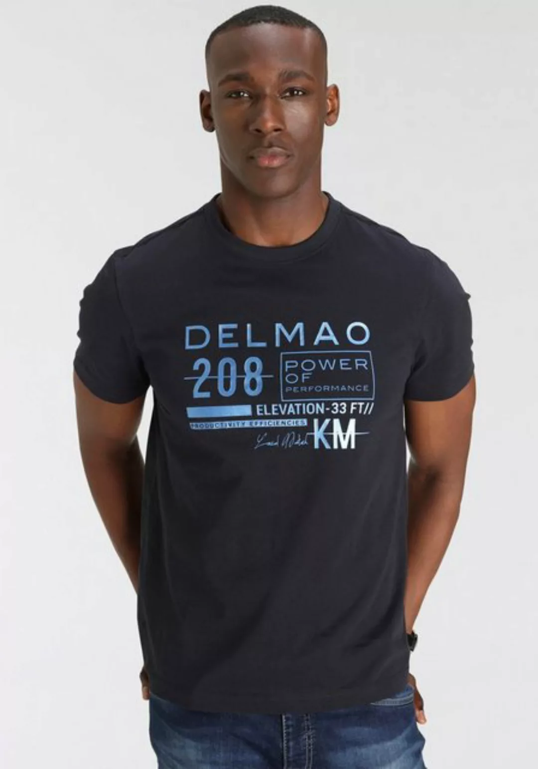 DELMAO T-Shirt mit leicht glänzendem Brustprint-NEUE MARKE! günstig online kaufen