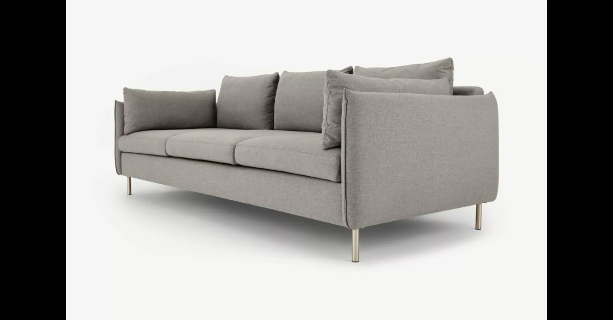 Vento 3-Sitzer Sofa, Manhattangrau - MADE.com günstig online kaufen
