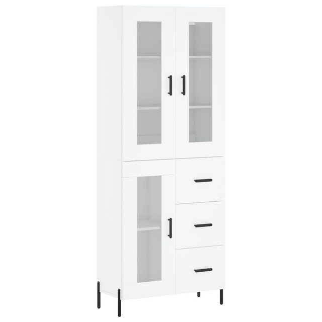 vidaXL Vitrine Highboard Weiß 69,5x34x180 cm Spanplatte Glas Vitrine günstig online kaufen