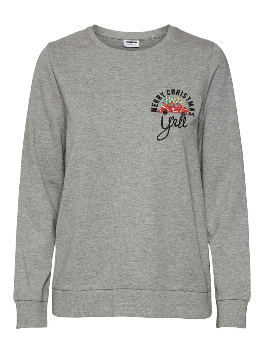 NOISY MAY Weihnachts- Sweatshirt Damen Grau günstig online kaufen