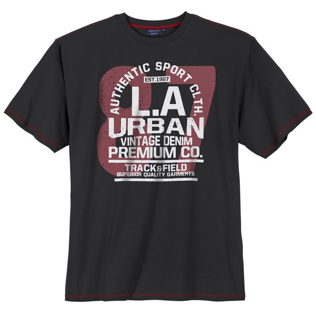 ADAMO Rundhalsshirt Adamo XXL T-Shirt schwarz Frontprint L.A Urban günstig online kaufen