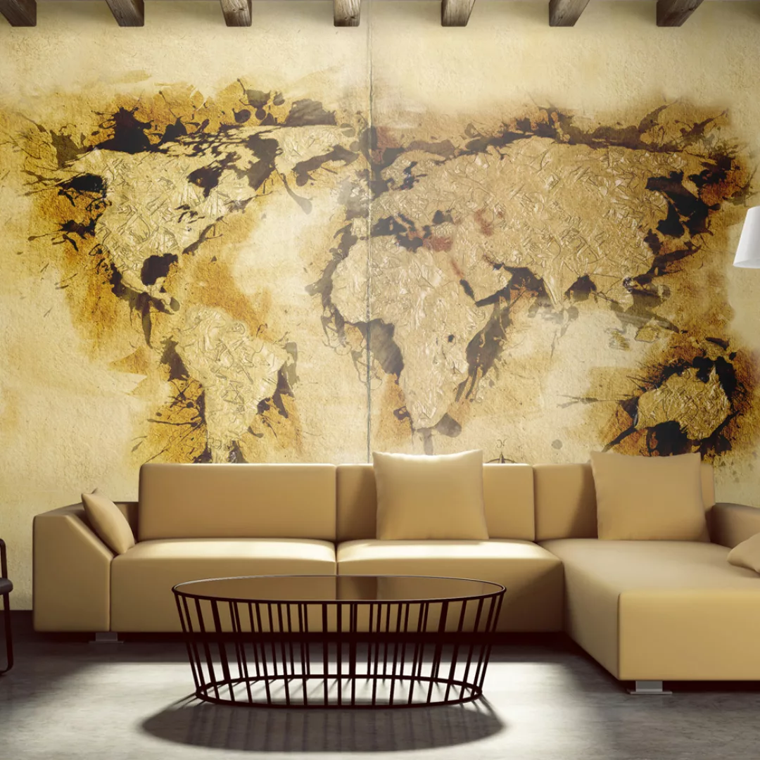 Fototapete - Weltkarte Der Goldgräber günstig online kaufen