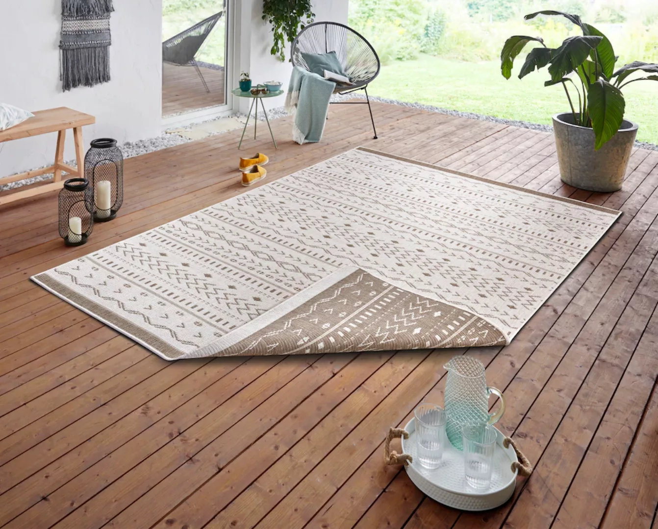 NORTHRUGS Teppich »Kuba«, rechteckig, In-& Outdoor, Wetterfest, Balkon, Gar günstig online kaufen