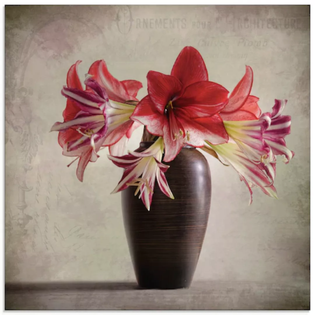 Artland Glasbild »Amaryllis Vintage II«, Blumen, (1 St.), in verschiedenen günstig online kaufen