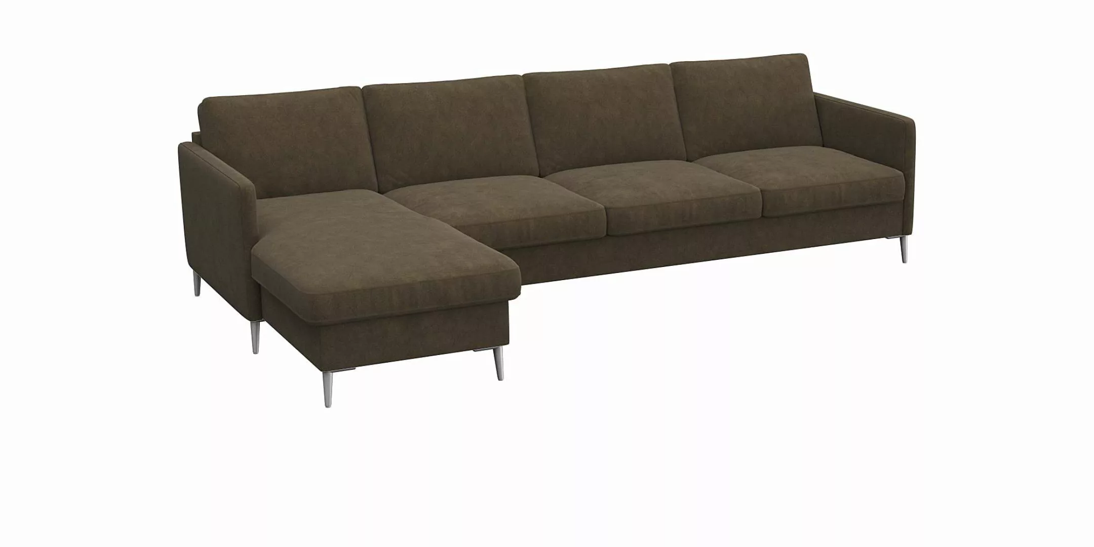 FLEXLUX Ecksofa "Fiore, L-Form", schmale Armlehnen, Kaltschaum, Füße Alu günstig online kaufen