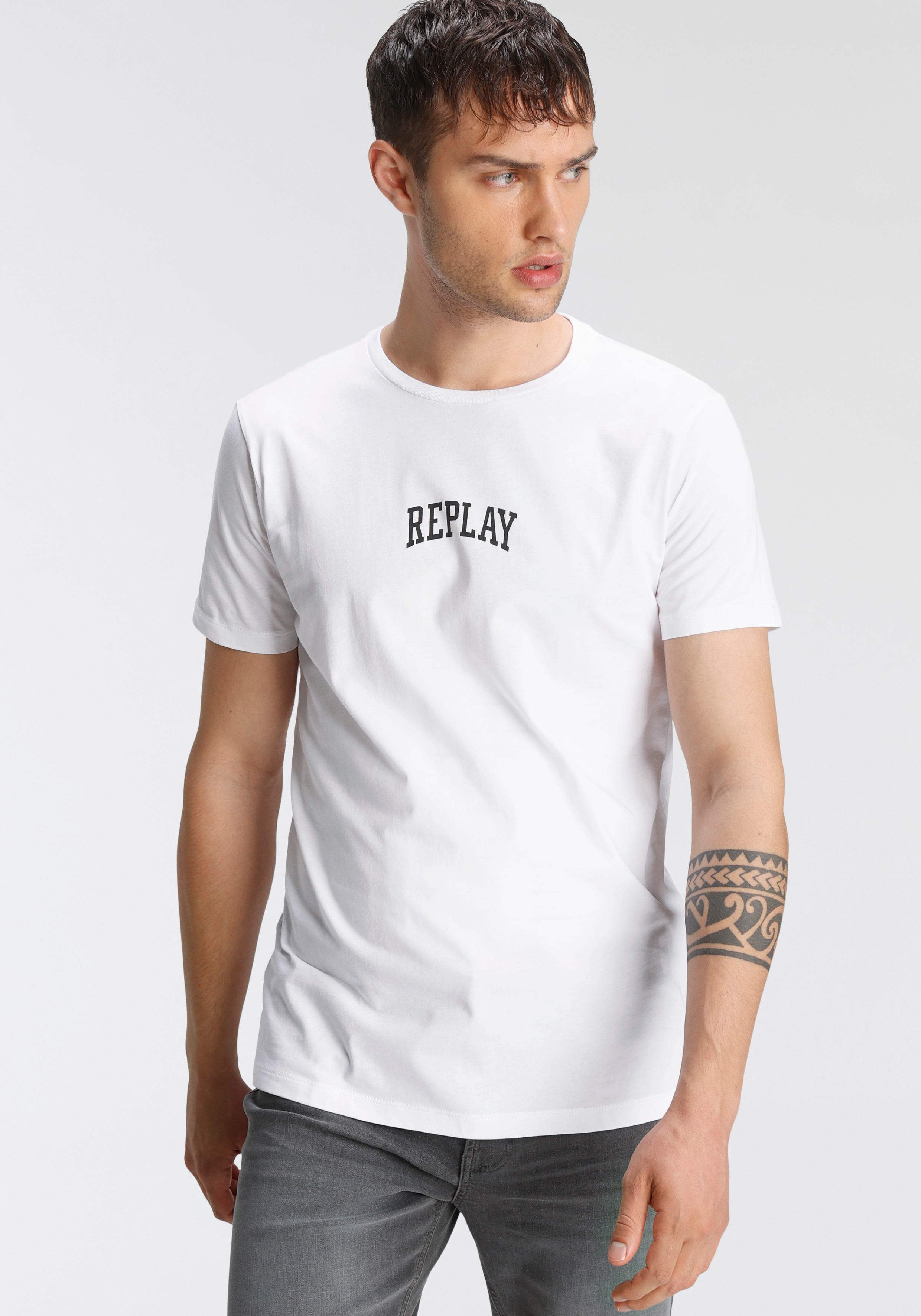 Replay T-Shirt, mit Markenprint günstig online kaufen