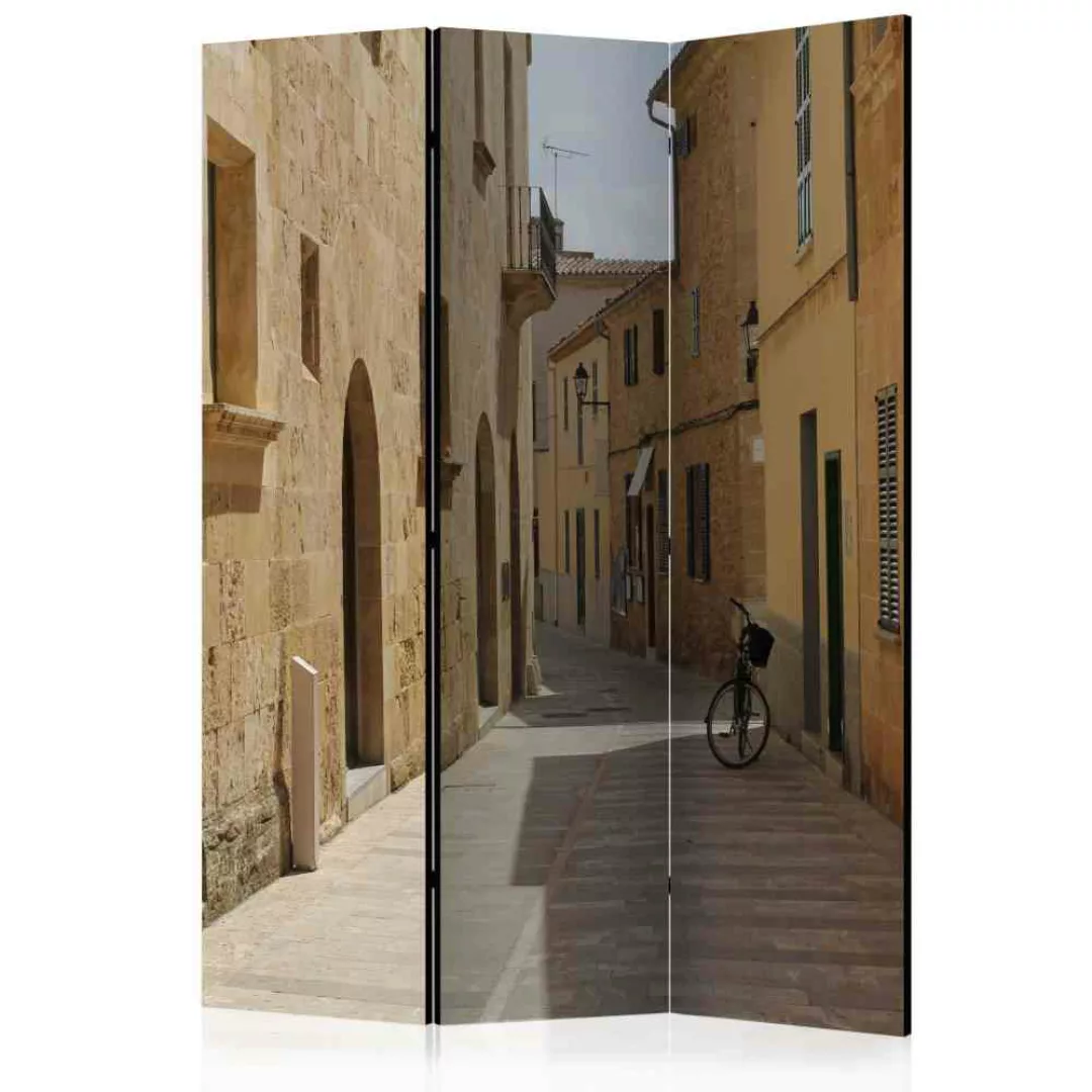 Leinwand Paravent mit Mallorca Altstadt Motiv 3 teilig günstig online kaufen
