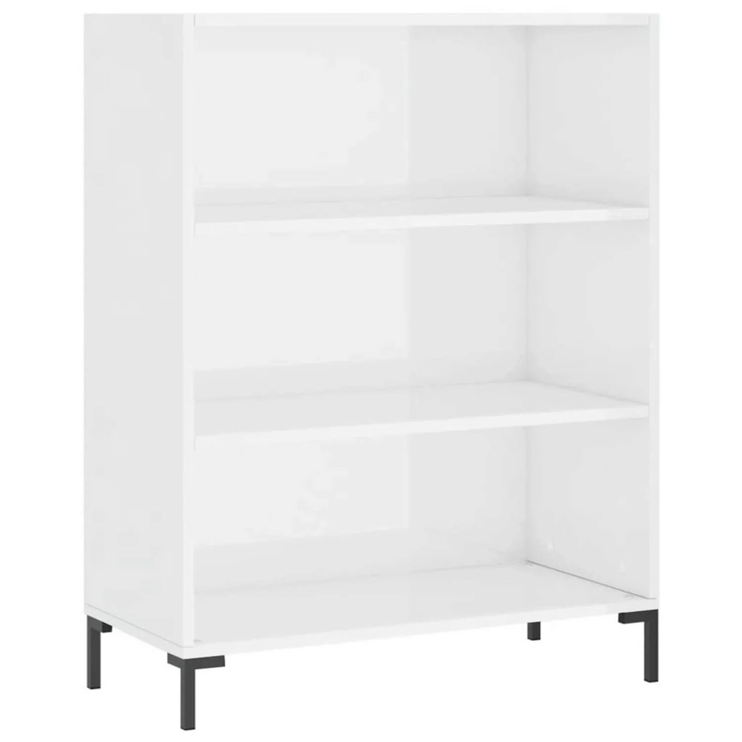 VidaXL Bücherregal Hochglanz-Weiß 69,5x32,5x90 cm Metall Holzwerkstoff günstig online kaufen