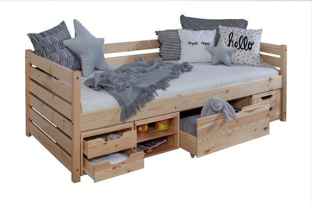 Ticaa Bettgestell Sofabett Naomi inkl. Funktionsschubkästen, 90x200 günstig online kaufen