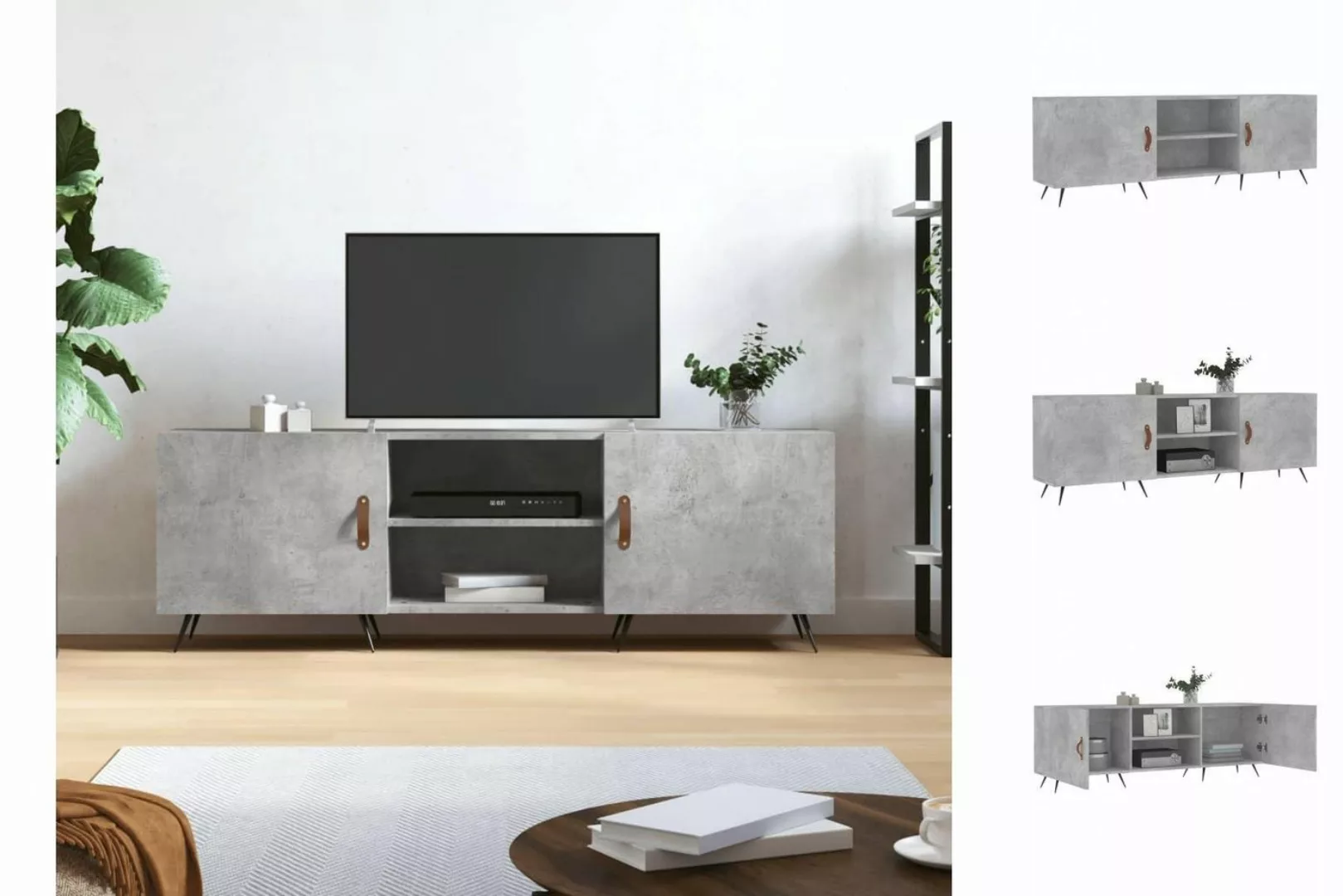 vidaXL TV-Schrank TV-Schrank Betongrau 150x30x50 cm Spanplatte TV-Lowboard günstig online kaufen