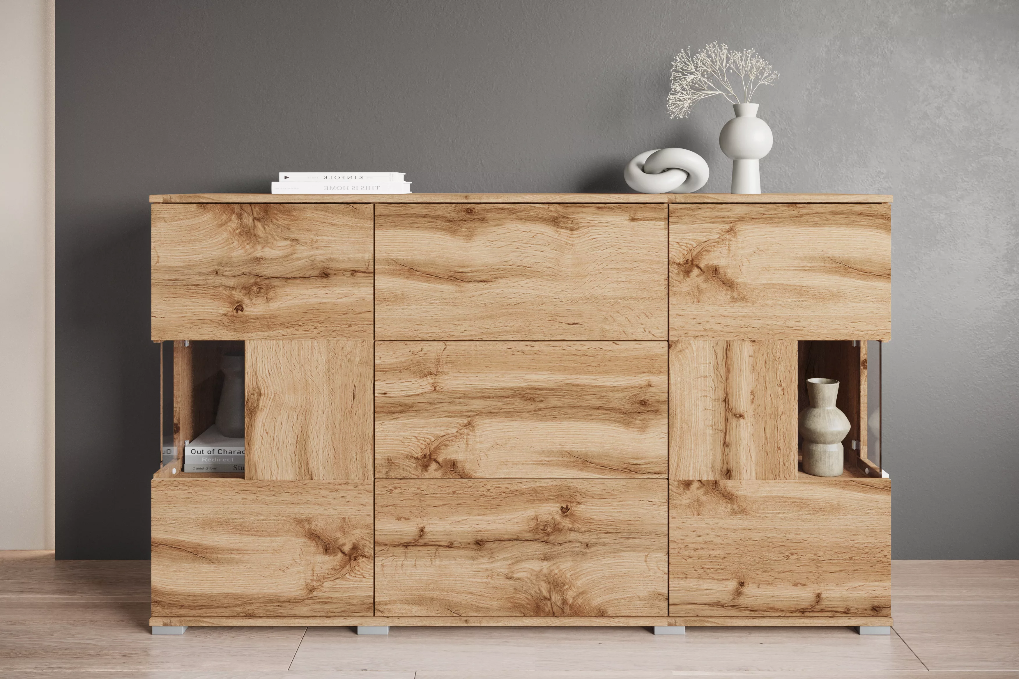 INOSIGN Sideboard "Kenia", (1 St.), Sideboard mit 3 Schubladen, 6 Fächern, günstig online kaufen