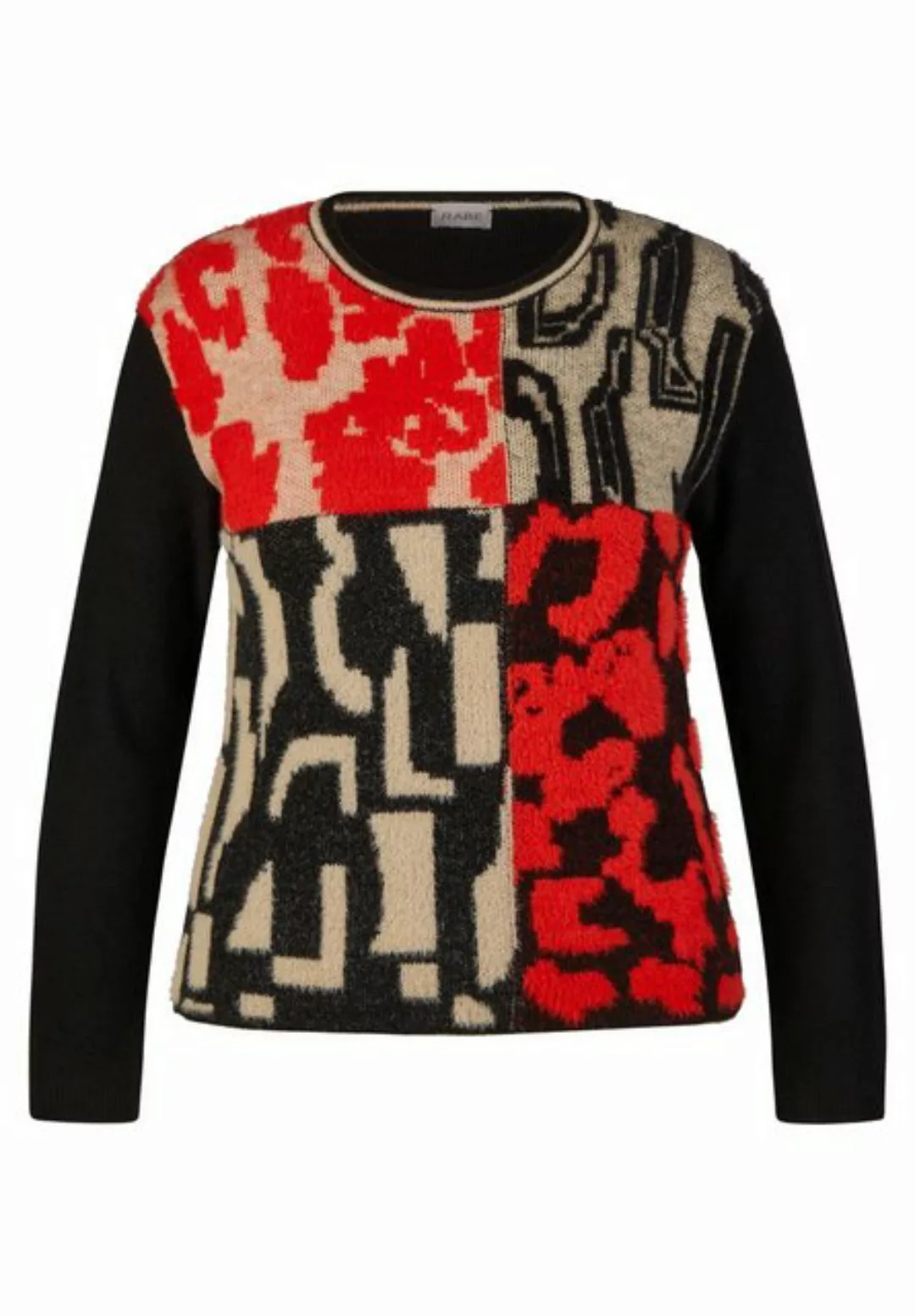 Rabe Strickpullover "Rabe Glamouröser Animal-Print Pullover mit Strassdetai günstig online kaufen