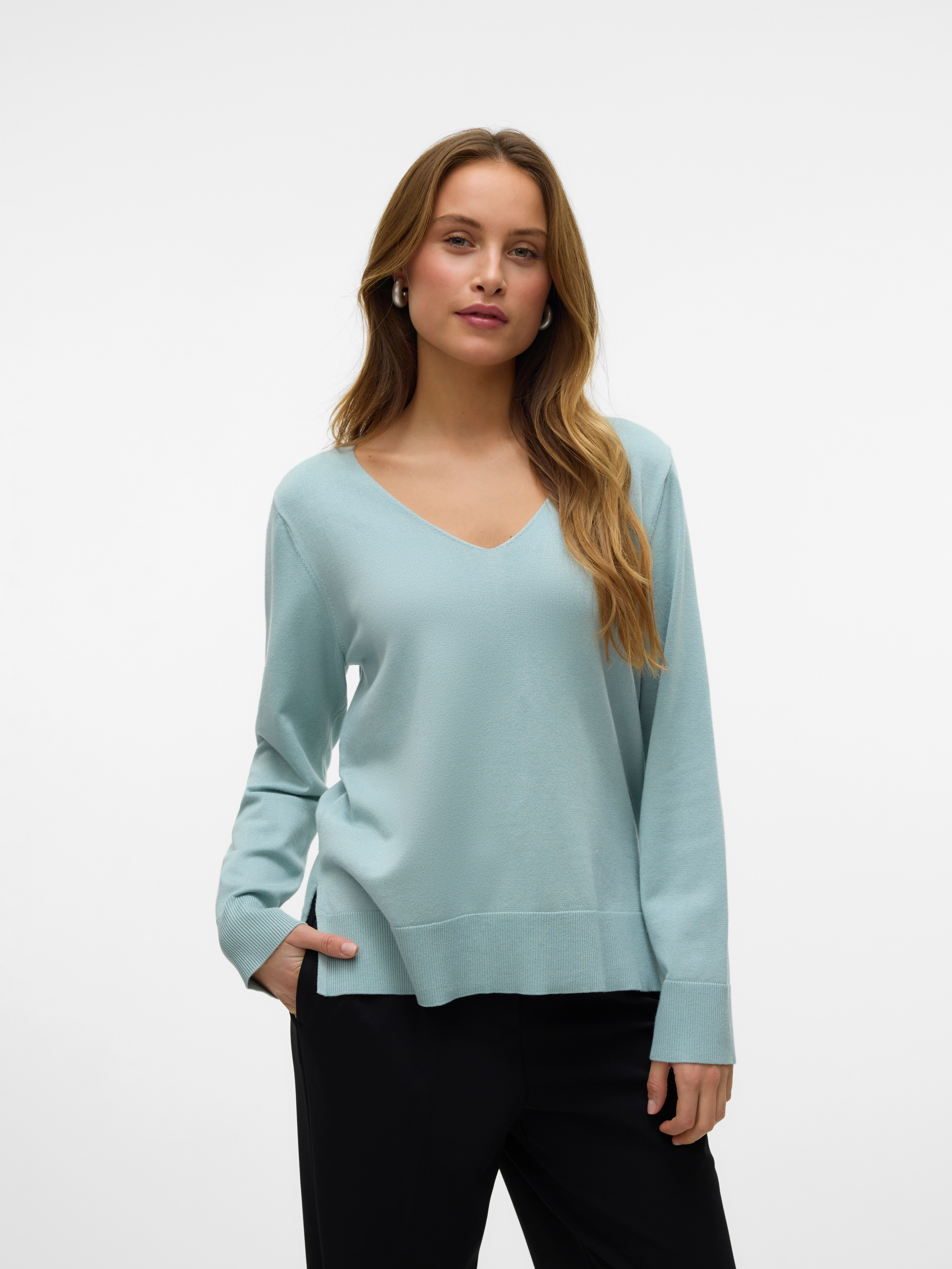 Vero Moda Strickpullover "VMSILJE LS V-NECK PULLOVER GA NOOS" günstig online kaufen