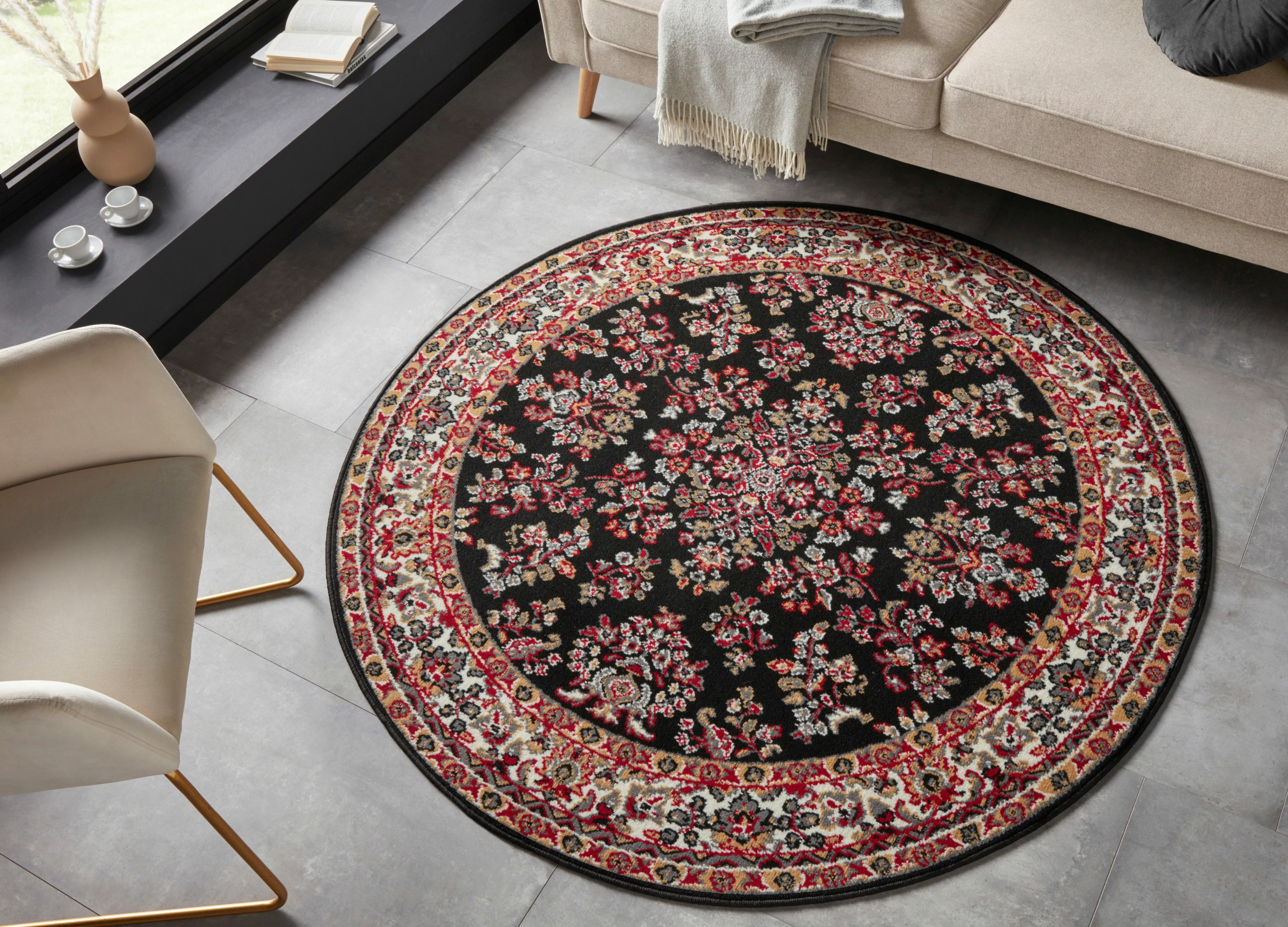 HANSE Home Teppich »Halton«, rund, 8 mm Höhe, Kurzflor, Orient Optik, mit B günstig online kaufen