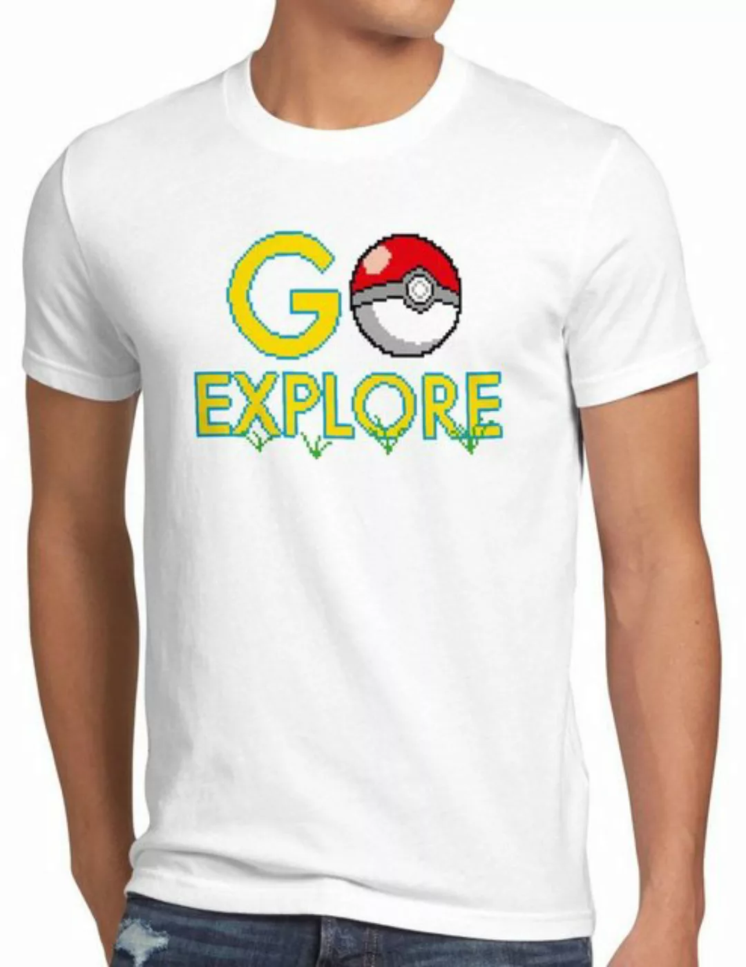 style3 Print-Shirt Herren T-Shirt Go Explore poke game app team pokeball pi günstig online kaufen