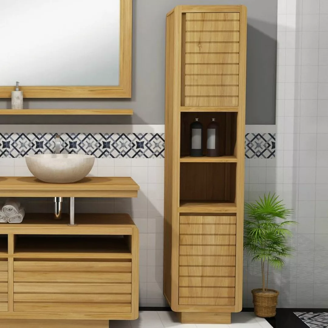 Badezimmerschrank Vibia Teak Massivholz günstig online kaufen