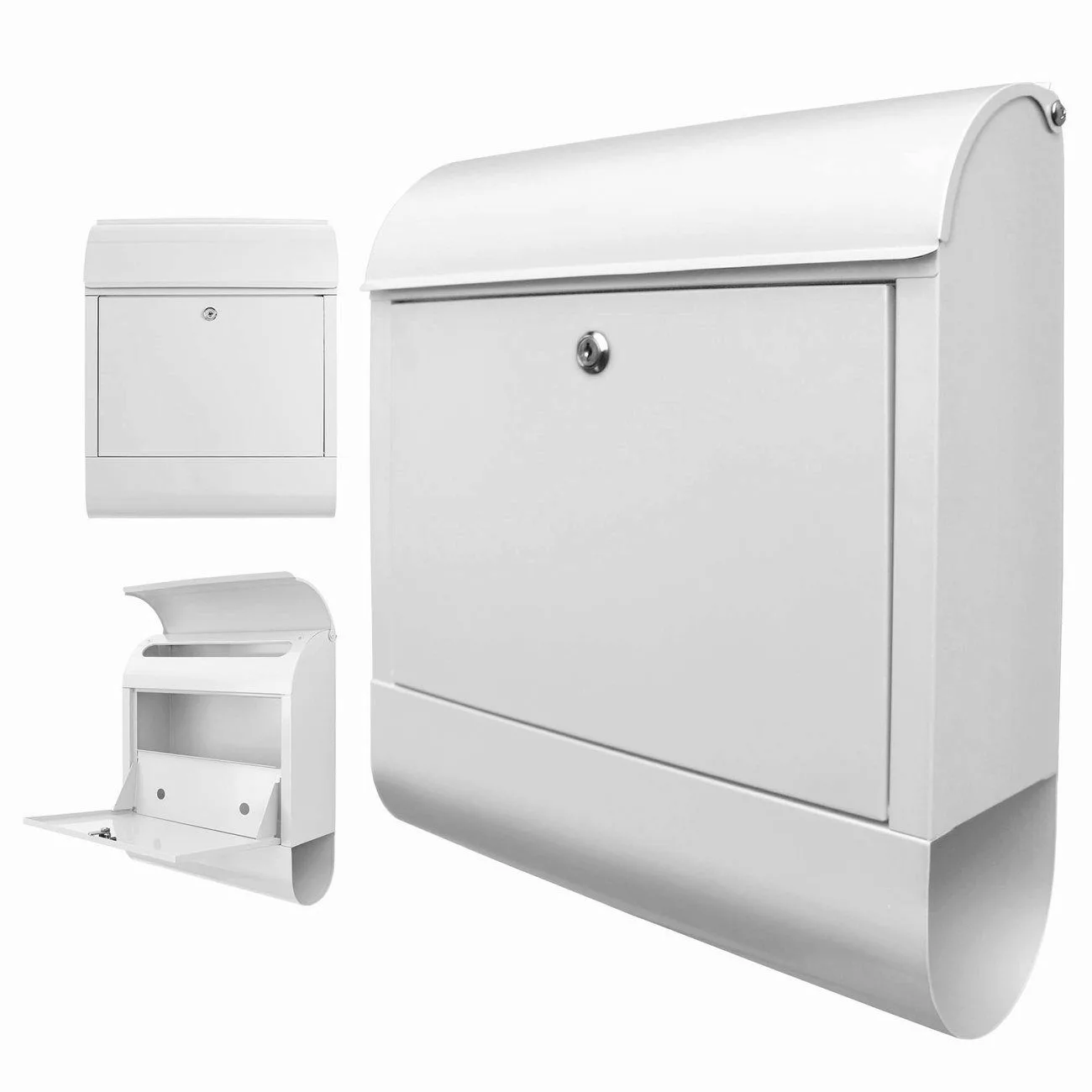 banjado Wandbriefkasten Stahl (Wandbriefkasten witterungsbeständig, pulverb günstig online kaufen