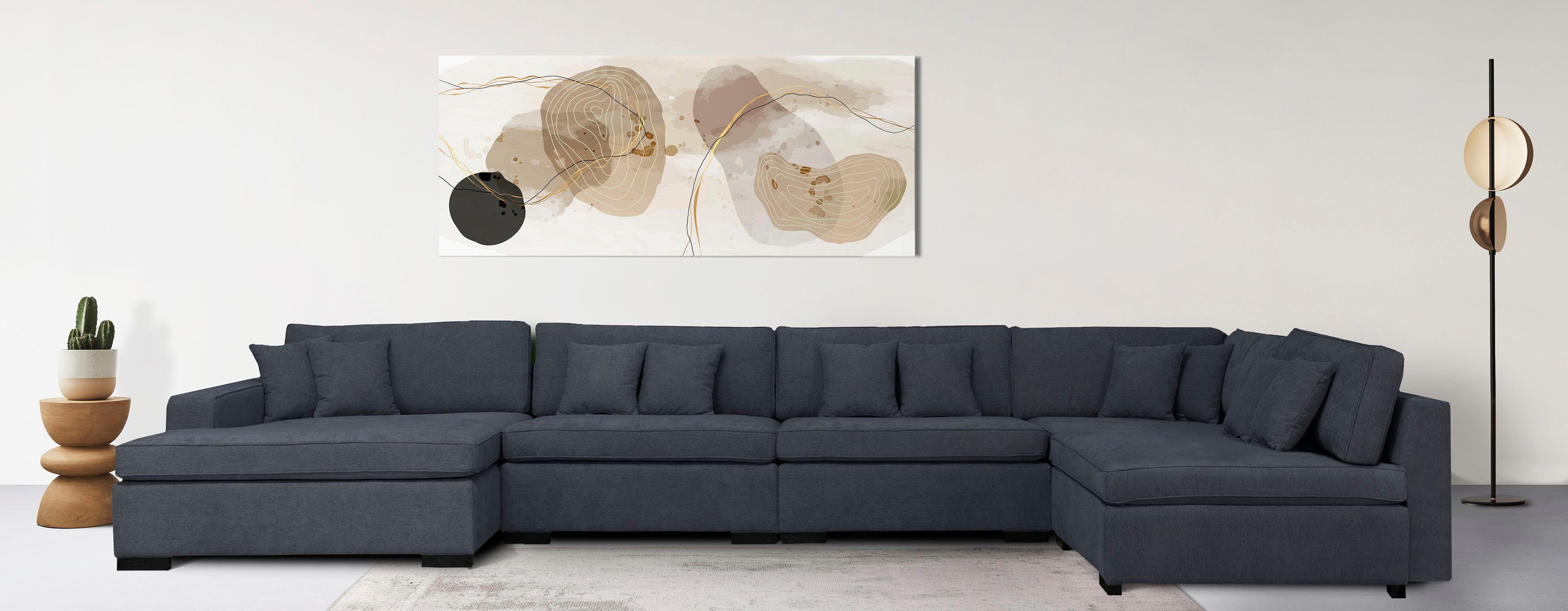 Home affaire Wohnlandschaft "Skara XXL U-Form", Lounge-Sofa XXL mit Federke günstig online kaufen