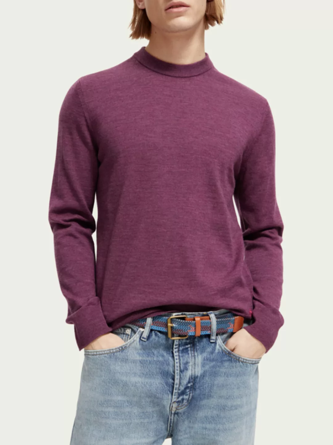 Scotch & Soda Pullover aus Merinowolle mit Rundhalsausschnitt günstig online kaufen