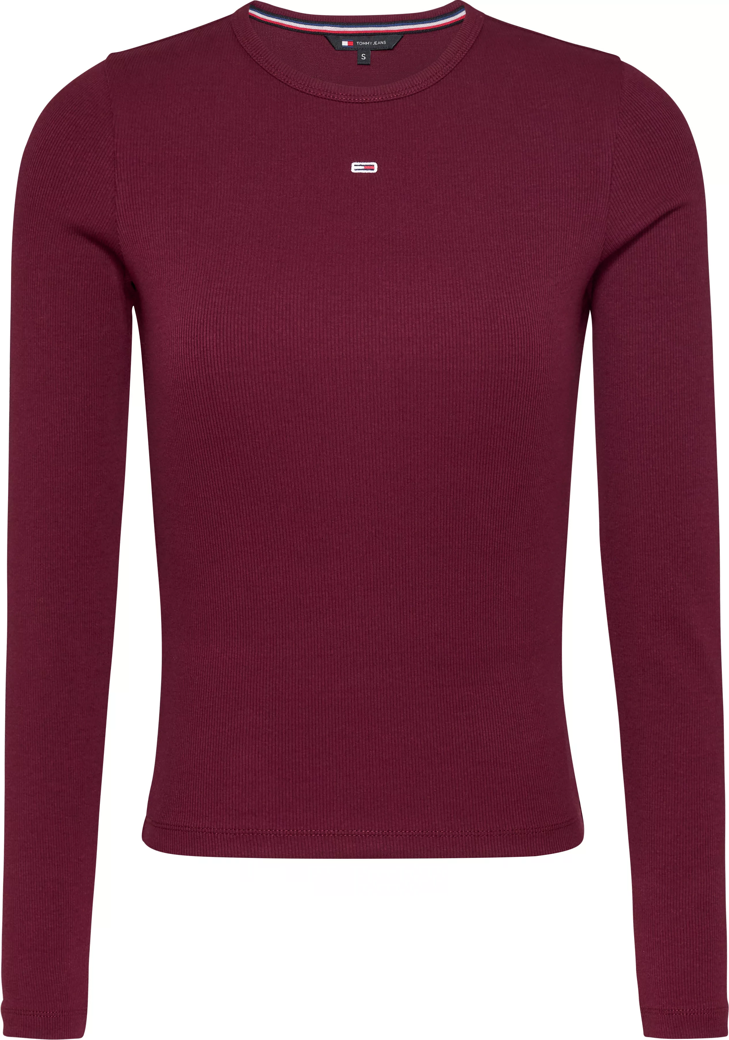 Tommy Jeans Langarmshirt "Slim Essential Rib Longsleeve Rippshirt", in Ripp günstig online kaufen