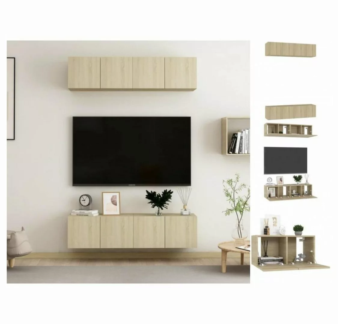 vidaXL TV-Schrank TV-Schränke 4 Stk Sonoma-Eiche 60x30x30 cm Spanplatte Low günstig online kaufen