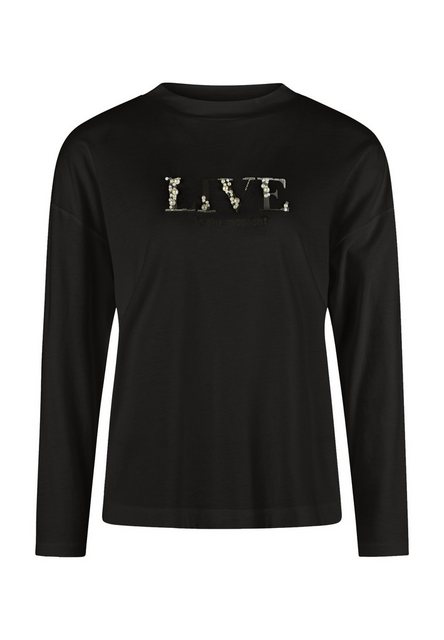 MARC AUREL Langarmshirt mit Mottoprint und Zierstickerei günstig online kaufen