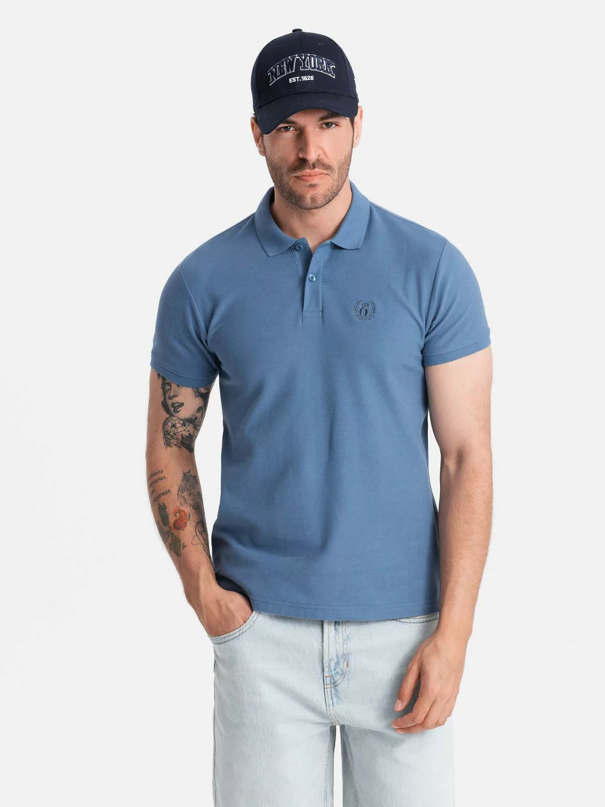 OMBRE Poloshirt Herren-Poloshirt aus Piqué-Strick BASIC günstig online kaufen