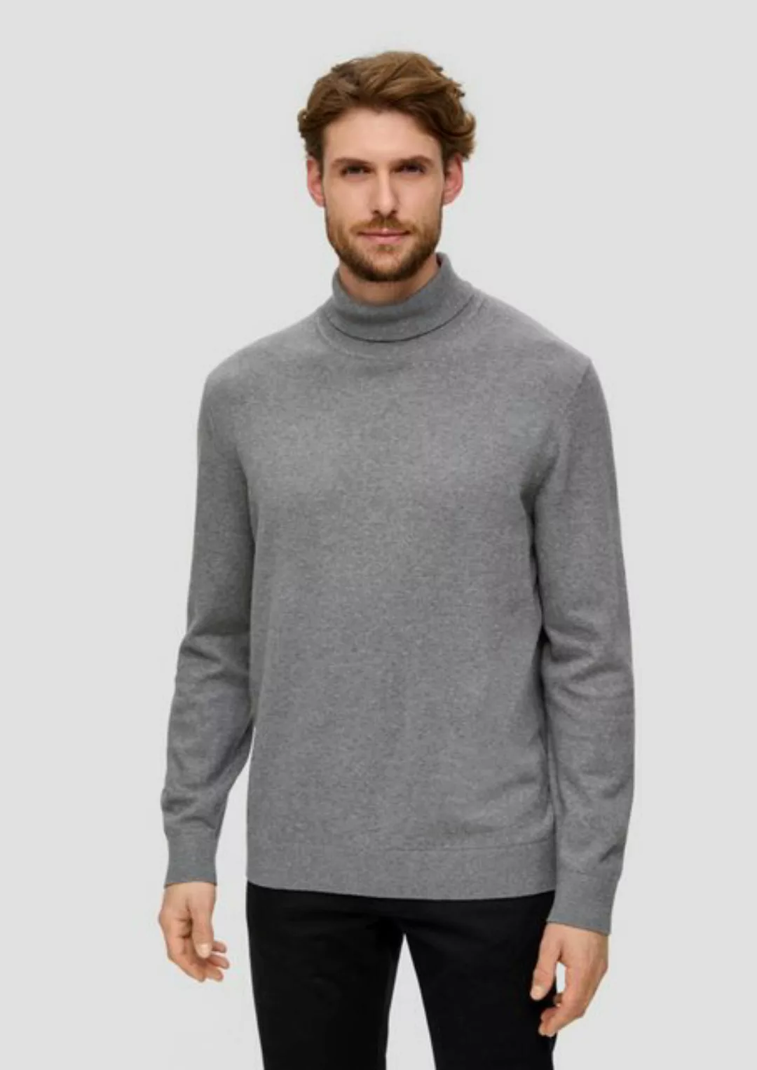 s.Oliver Strickpullover Pullover mit Rollkragen Rippblende günstig online kaufen