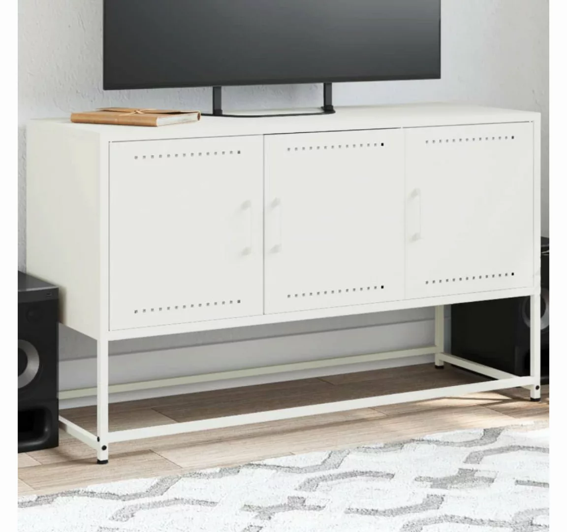 vidaXL Schrankmodule TV-Schrank Weiß 100,5x39x60,5 cm Stahl günstig online kaufen