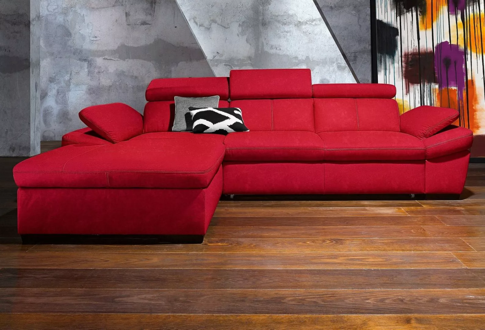 exxpo - sofa fashion Ecksofa Salerno, L-Form, inkl. Kopf- und Armteilverste günstig online kaufen