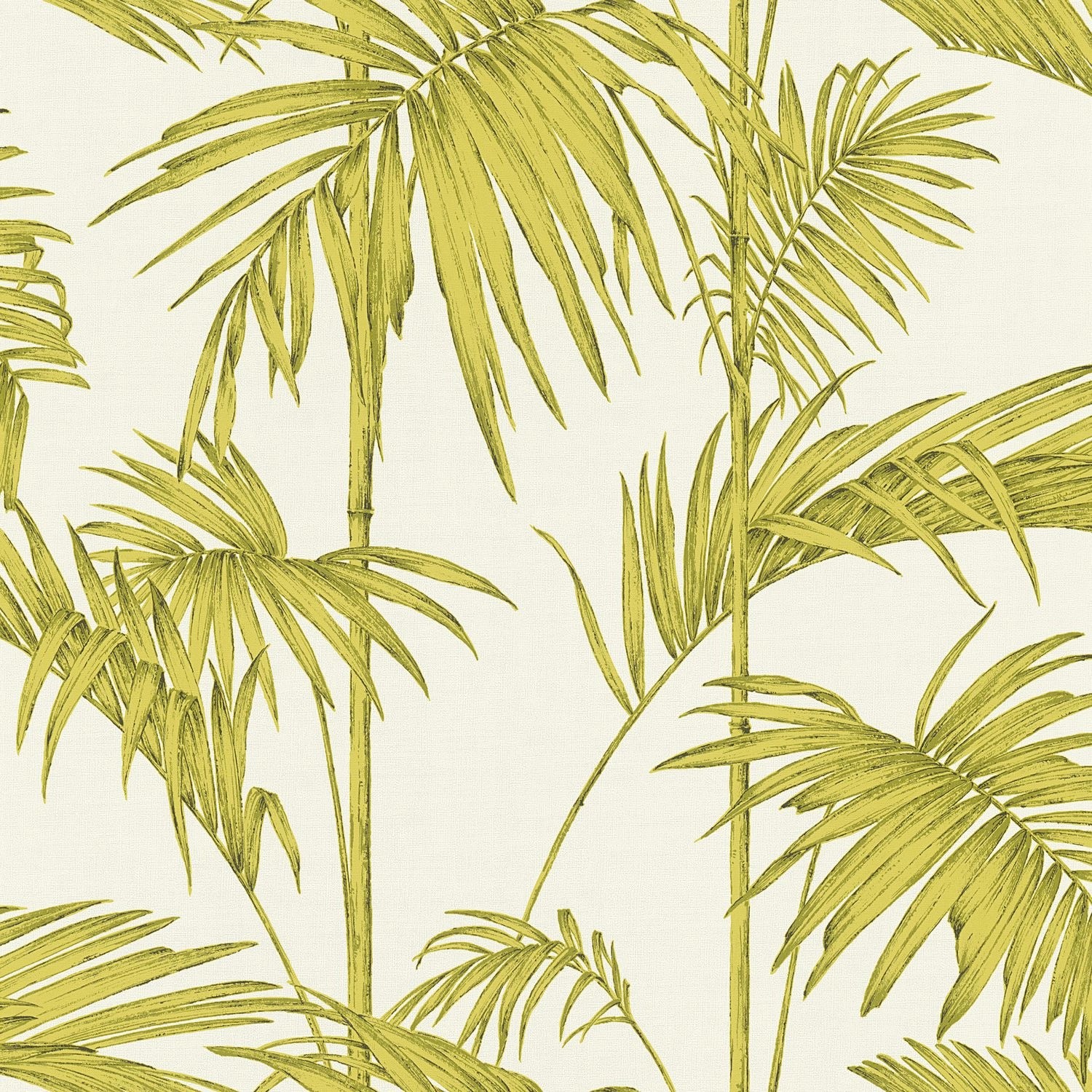 PROFHOME 369194-GU Natur Tapete Palmen Matt Grün Creme 0,53 m x 10,05 m 5,3 günstig online kaufen