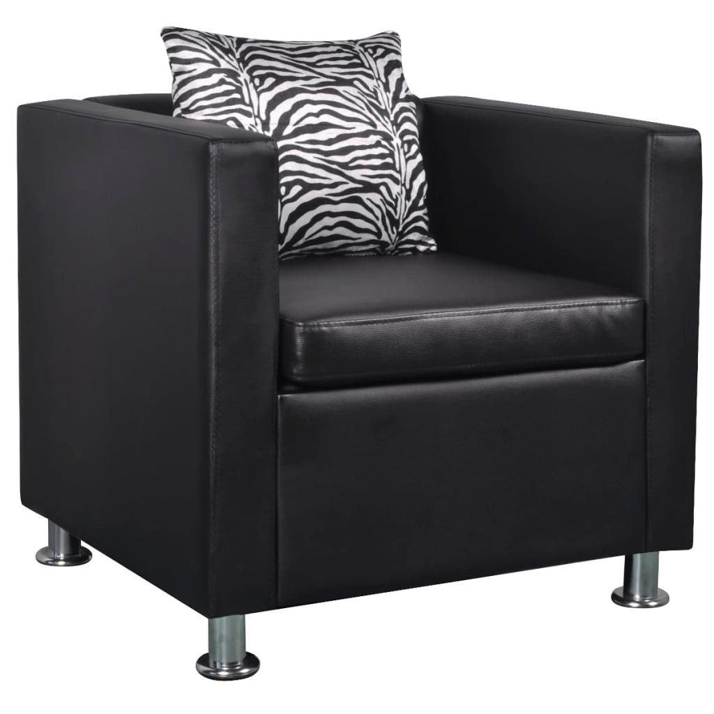 vidaXL Sessel Sessel Schwarz Kunstleder (1-St) günstig online kaufen