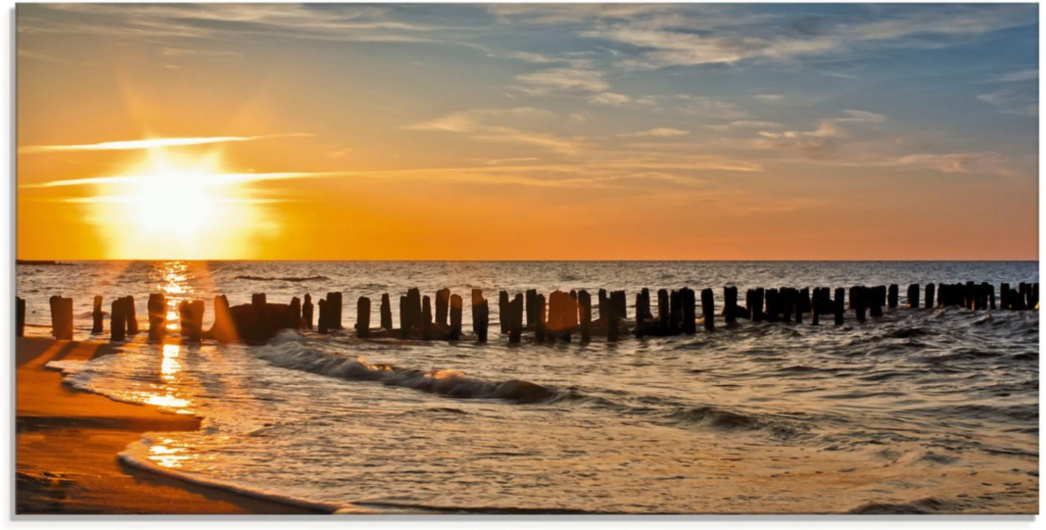 Artland Glasbild "Schöner Sonnenuntergang am Strand", Strand, (1 St.), in v günstig online kaufen