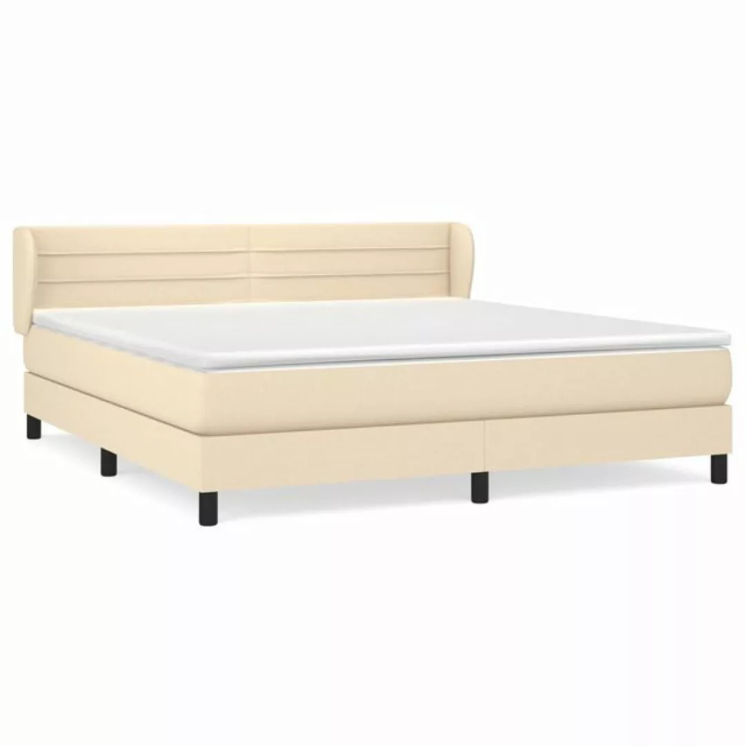 vidaXL Boxspringbett Boxspringbett mit Matratze Creme 180x200 cm Stoff Bett günstig online kaufen