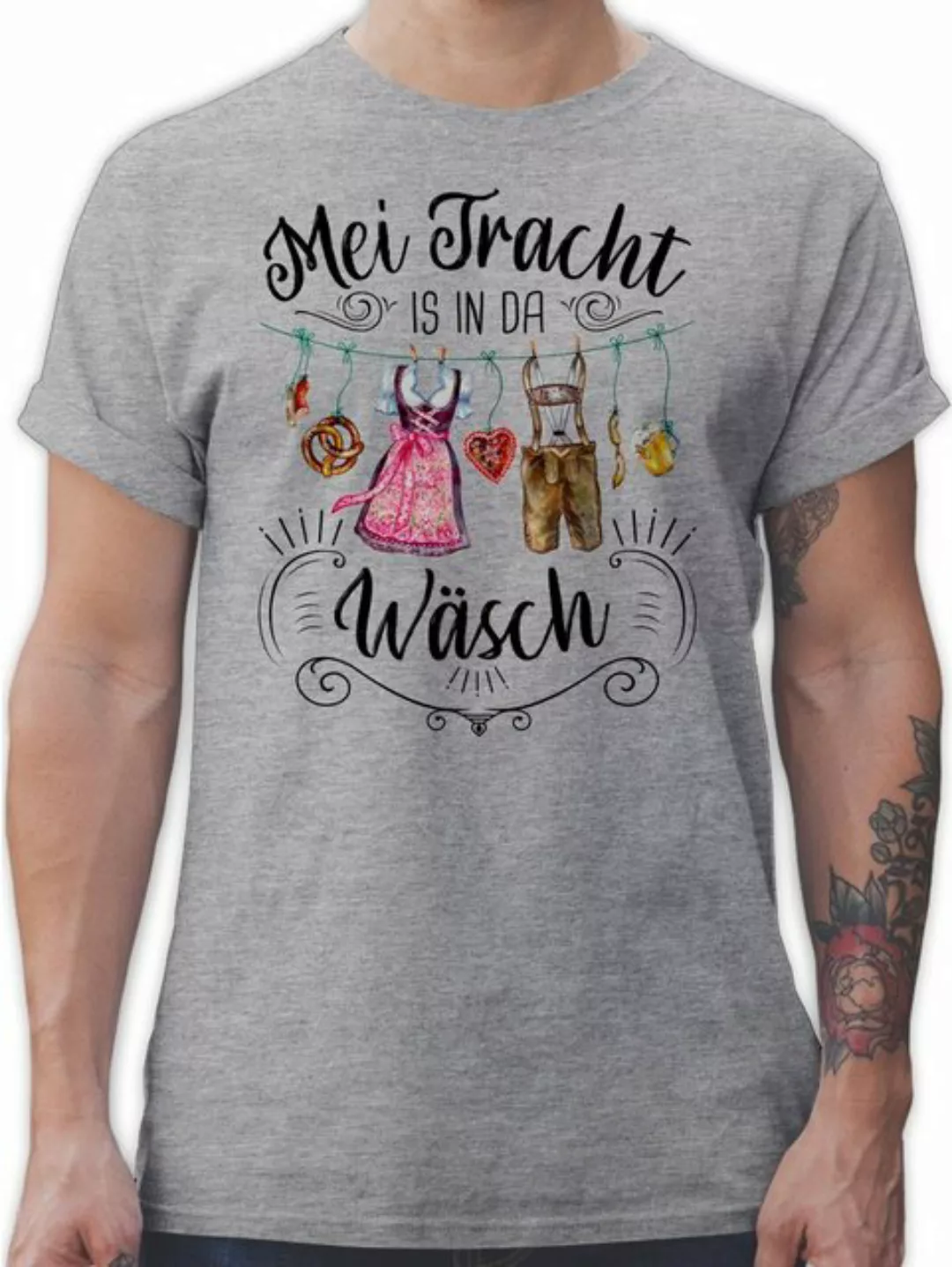 Shirtracer T-Shirt Mei Tracht is in da Wäsch Mode für Oktoberfest Herren günstig online kaufen