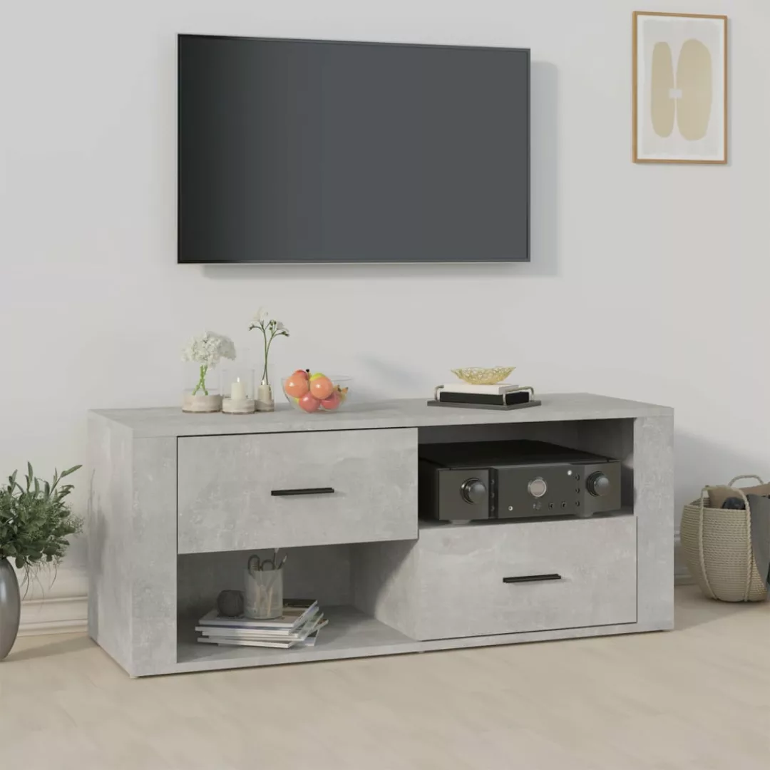 Vidaxl Tv-schrank Betongrau 100x35x40 Cm Holzwerkstoff günstig online kaufen