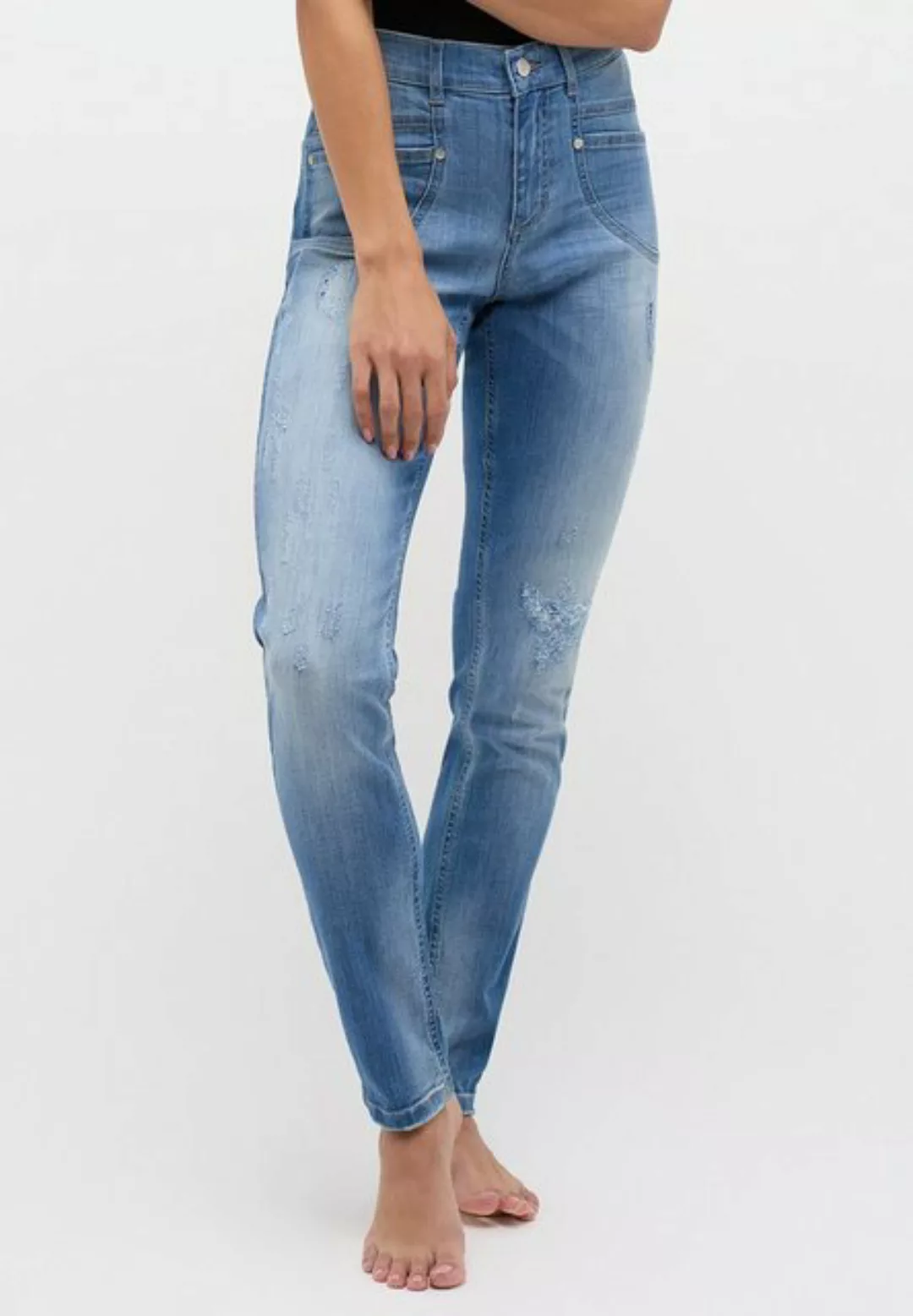 ANGELS Skinny-fit-Jeans Destroyed Jeans Skinny Pocket mit Reißverschluss günstig online kaufen