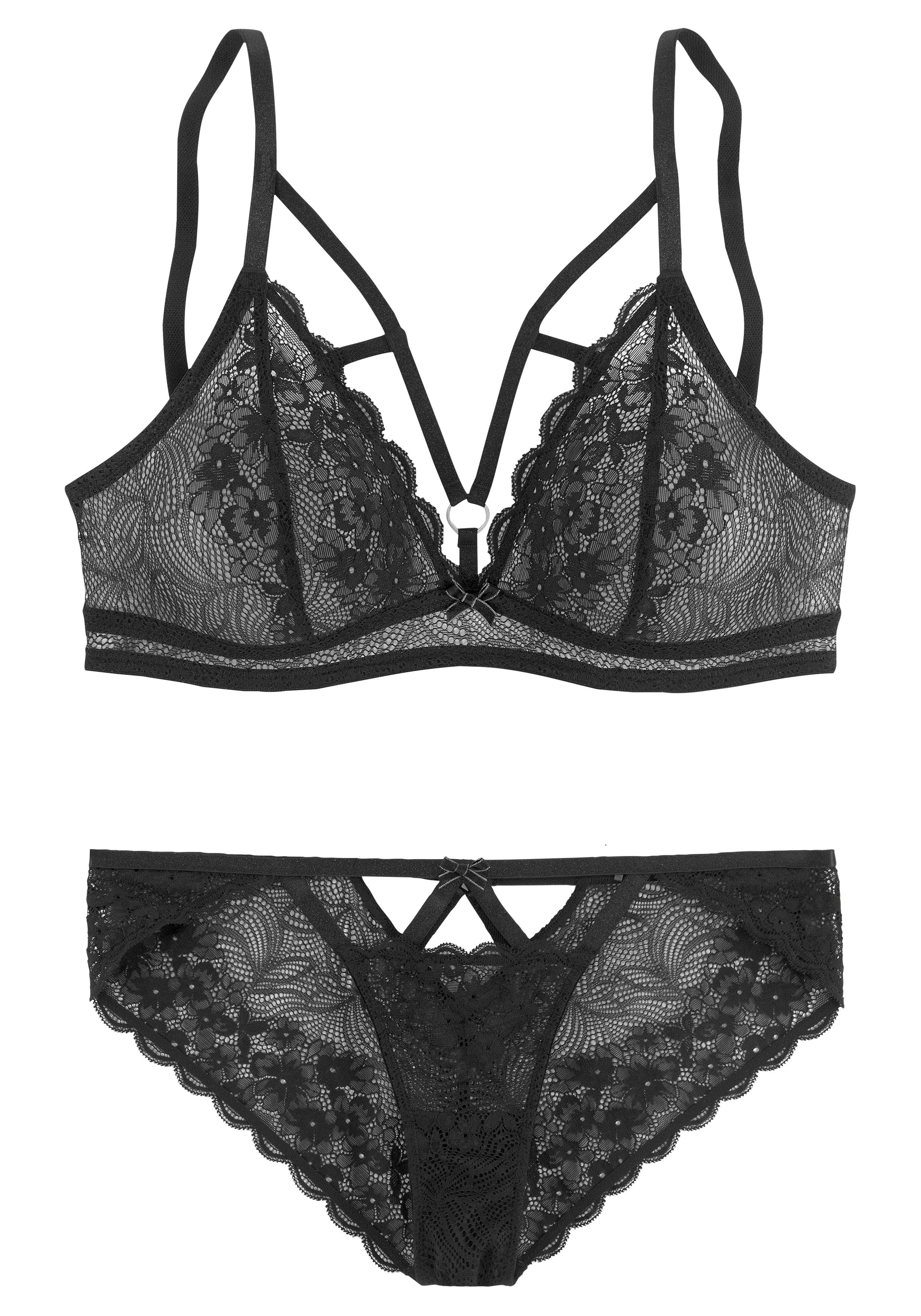 petite fleur gold Set: Bralette-BH, (Set, 2 tlg., mit Tanga), aus floraler, günstig online kaufen