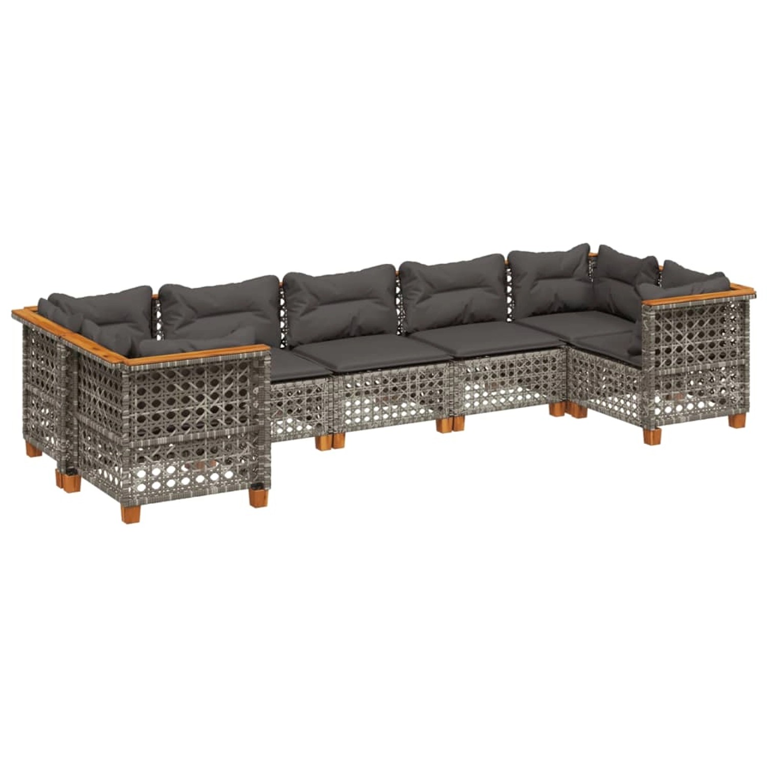 vidaXL 7-tlg Garten-Sofagarnitur mit Kissen Grau Poly Rattan Modell 193 günstig online kaufen