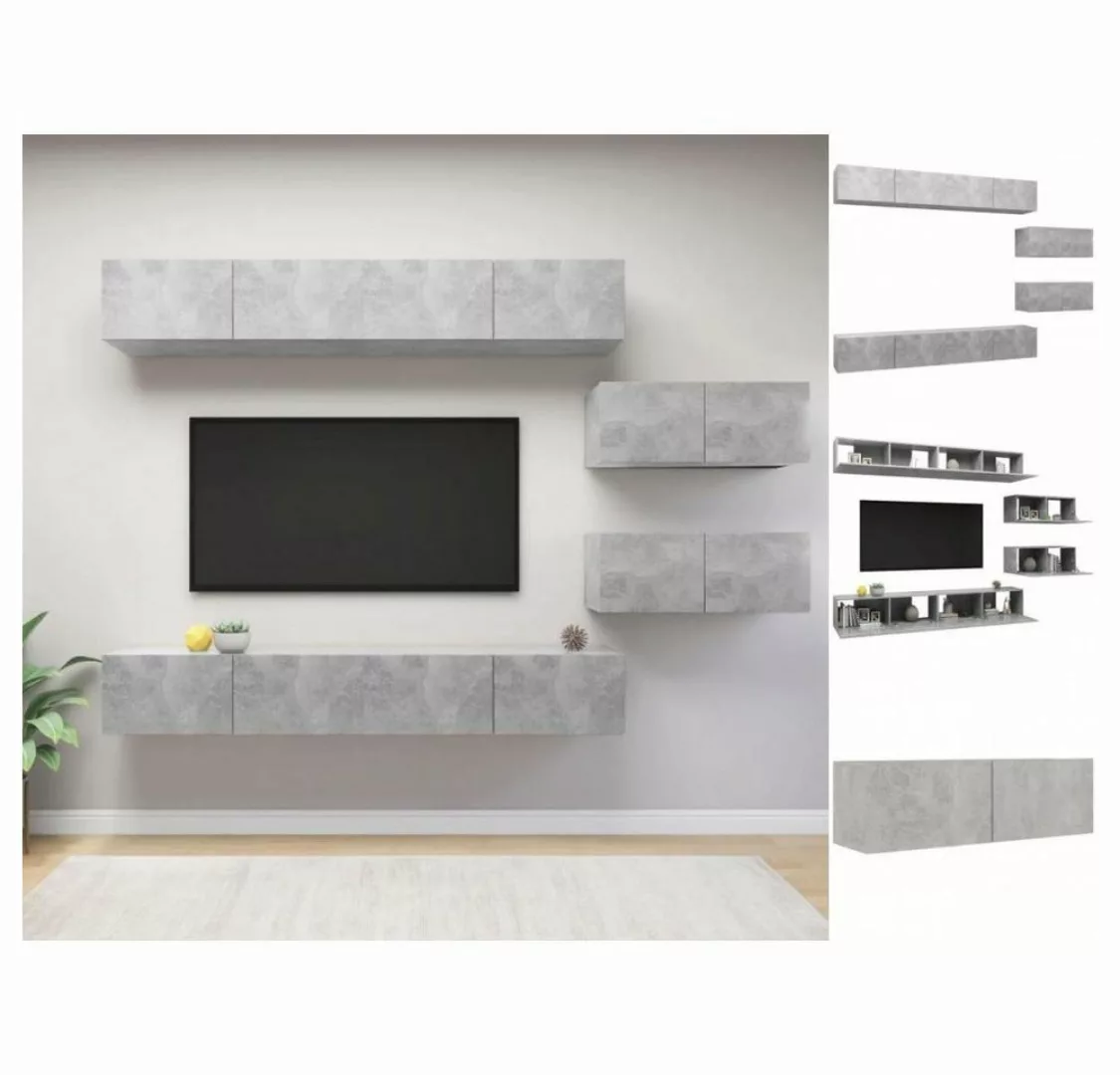 vidaXL TV-Schrank 6-tlg TV-Schrank-Set Betongrau Spanplatte günstig online kaufen