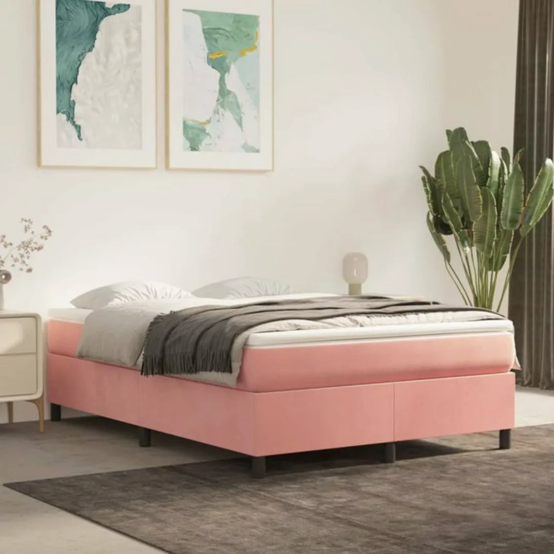 Vidaxl Boxspringbett Rosa 140x190 Cm Samt günstig online kaufen