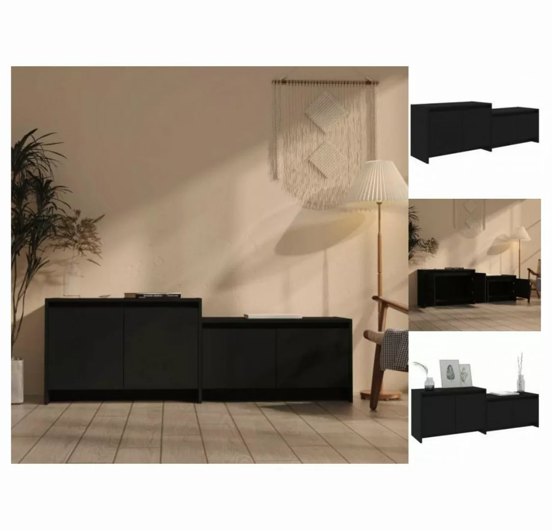 vidaXL TV-Schrank TV-Schrank Schwarz 146,5x35x50 cm Spanplatte Lowboard günstig online kaufen