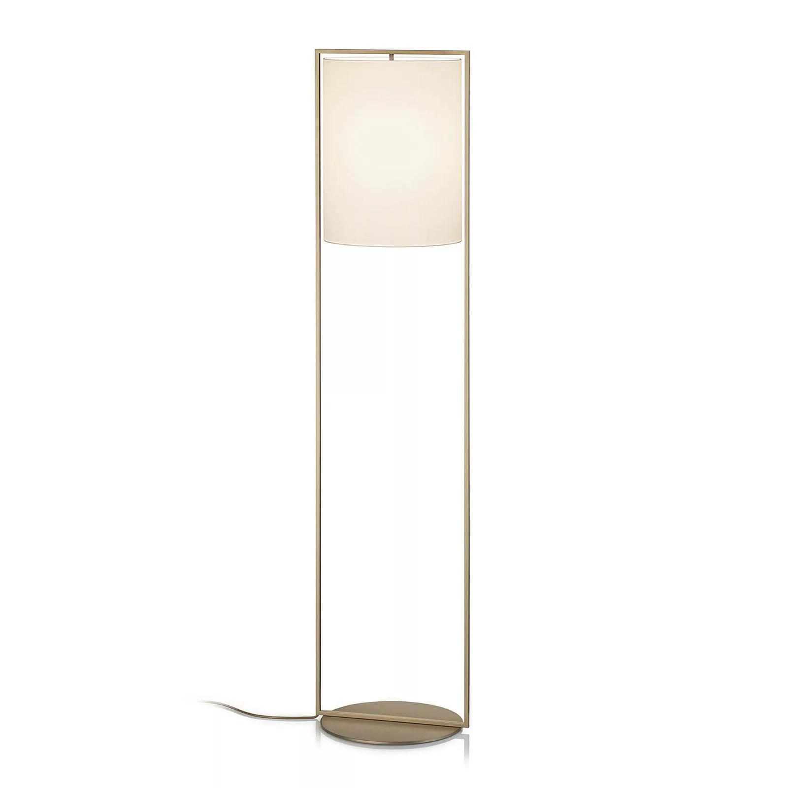 Stehlampe Alva, Effekt Bronze Schirm weiß, dimmbar günstig online kaufen