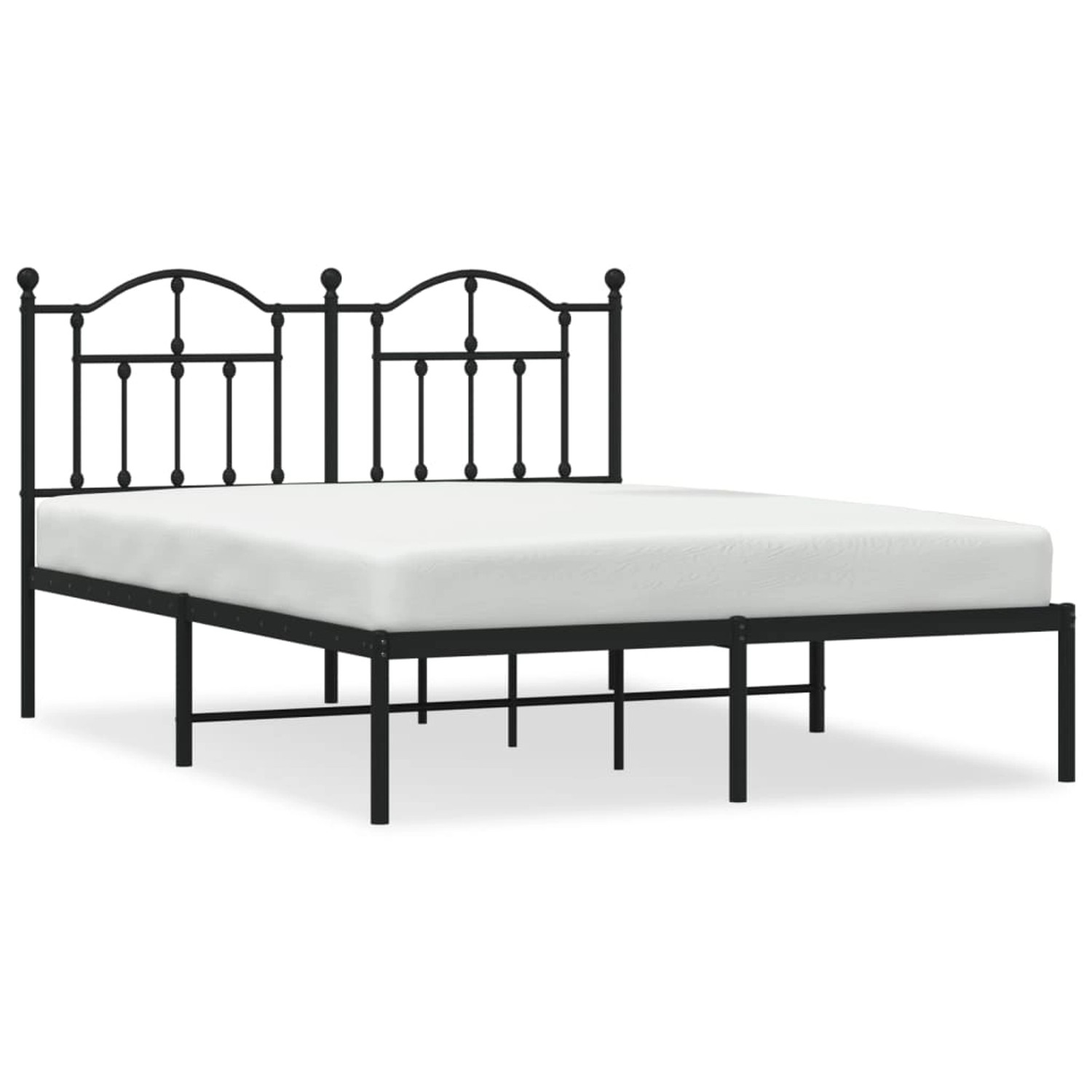 vidaXL Bettgestell Bettrahmen mit Kopfteil Metall Schwarz 140x200 cm Bett B günstig online kaufen