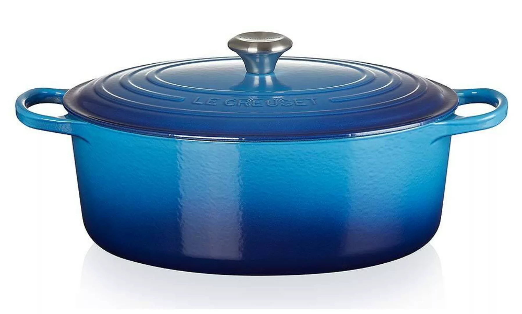 Le Creuset Bräter Signature Oval Gusseisen Azure Blau 31 cm günstig online kaufen