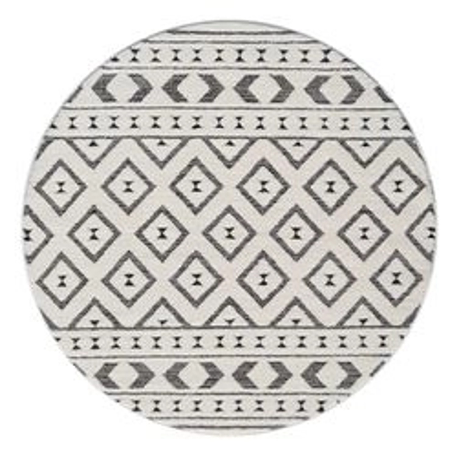 payé Teppich Ello 9999 Boho Flachflor Rund 160x160 cm Grau günstig online kaufen