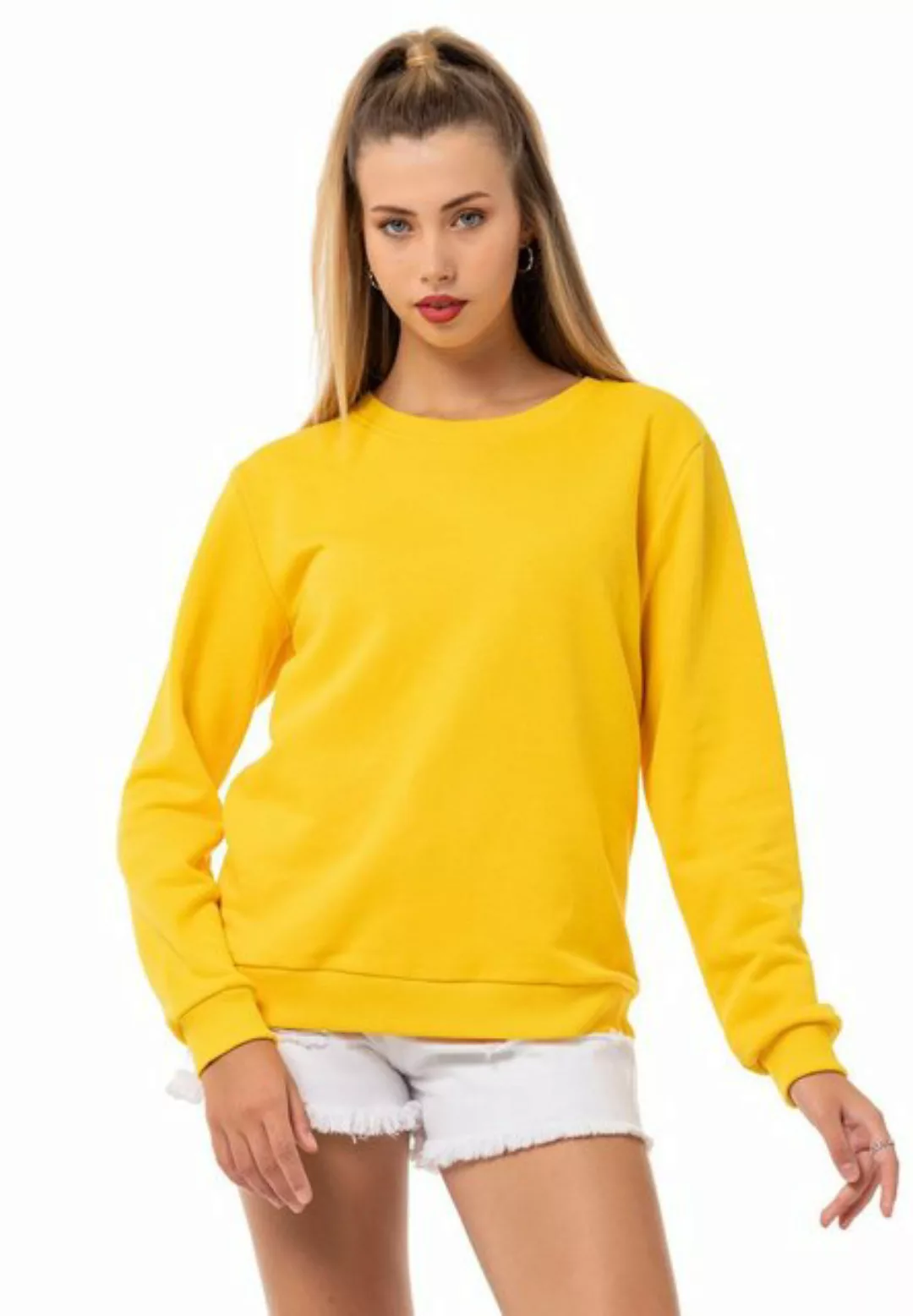 RedBridge Sweatshirt Red Bridge Damen Sweatshirt Rundhals Pullover Gelb L P günstig online kaufen