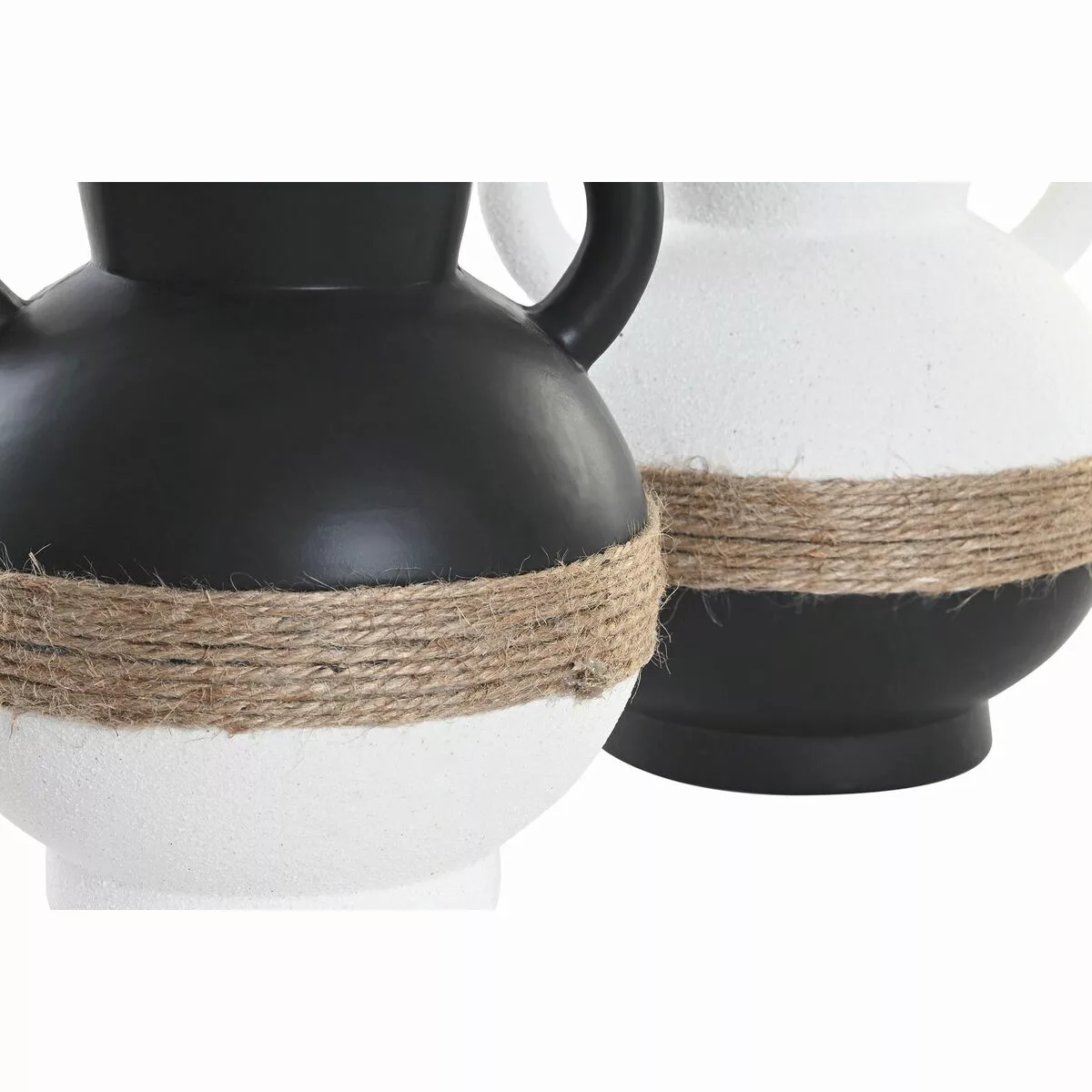 Vase Dkd Home Decor Aus Keramik Schwarz Braun Schnur Weiß (16,5 X 16,5 X 24 günstig online kaufen