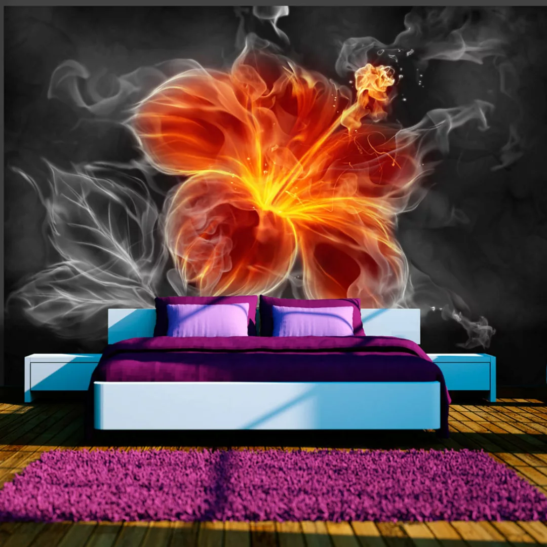 Fototapete - Fiery Flower Inside The Smoke günstig online kaufen